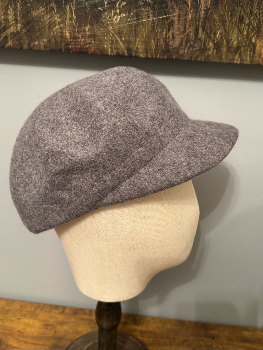 Duluth Trading Reserve Wool Cap Gray Military Newsboy Baker Boy Hat Women’s M